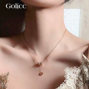 GOLICC Rose Gold Small Man Waist Necklace Neckchain